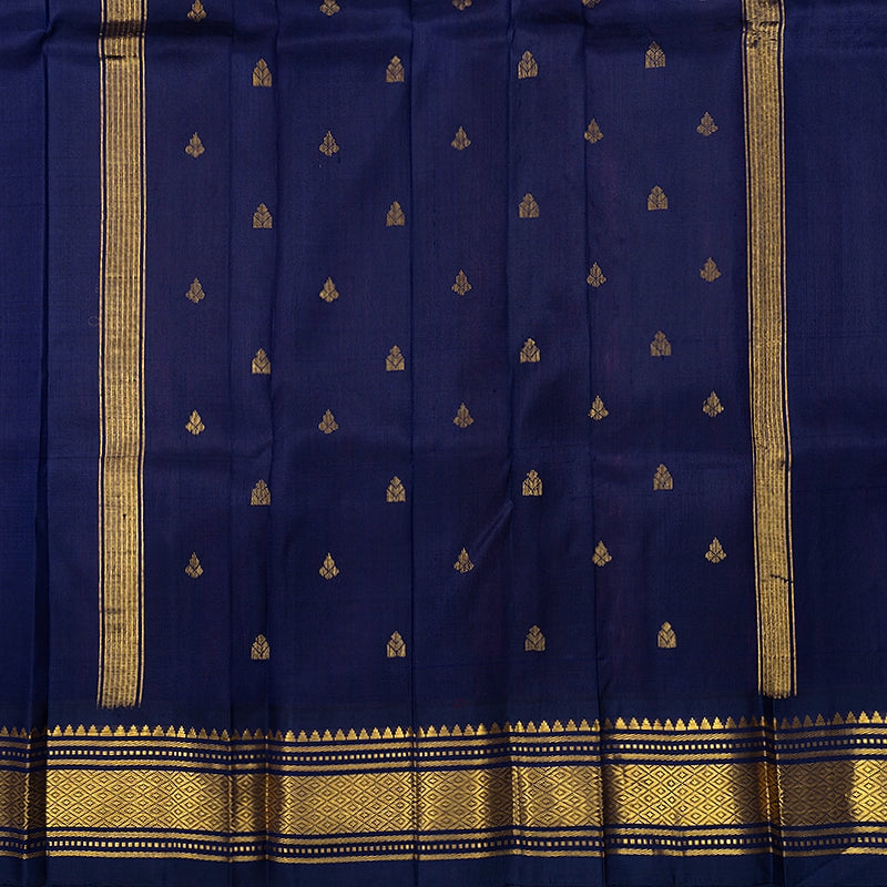 Hayagrivas Rose Pink Pure One-sided border Kanjivaram Silk Saree KBF514F2-2