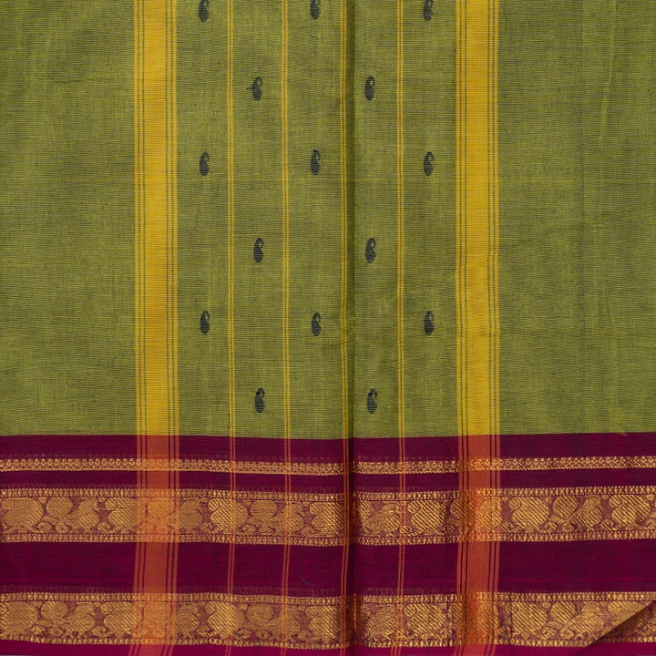 Hayagrivas Parrot Green Handloom Chettinad Cotton Saree SSKBF86F1-36