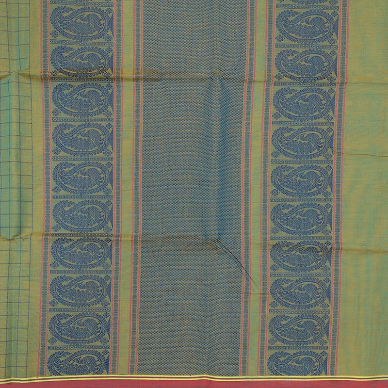 Hayagrivas Yellowish Green Handloom Kanchi Cotton Saree KSBE89A9-3