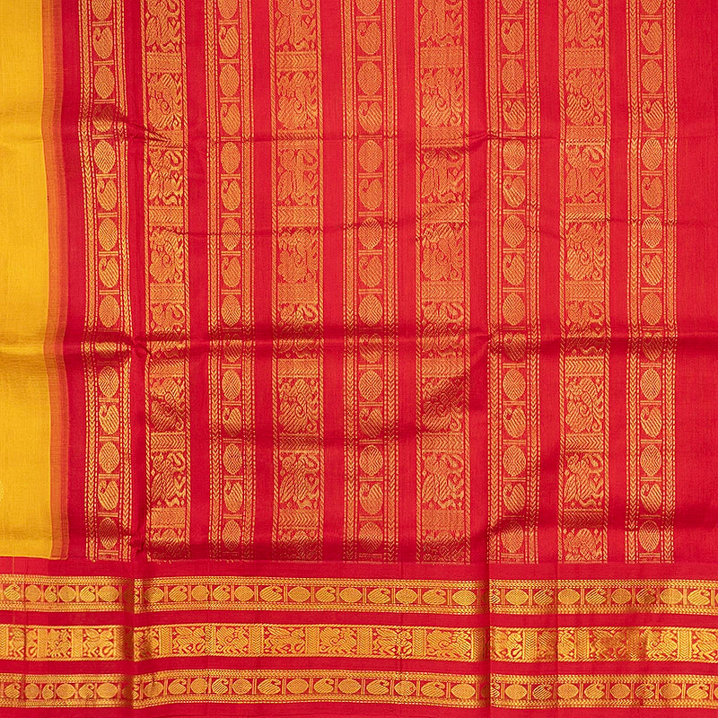 Hayagrivas Mustard Yellow Pure Silk Cotton Saree SSCBF16D4-3