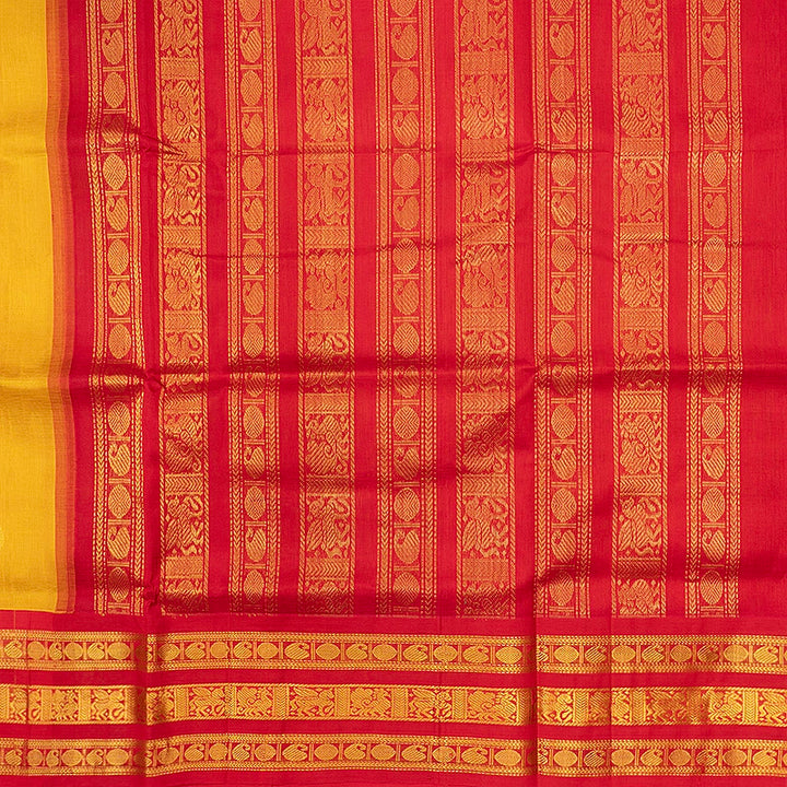 Hayagrivas Mustard Yellow Pure Silk Cotton Saree SSCBF16D4-3