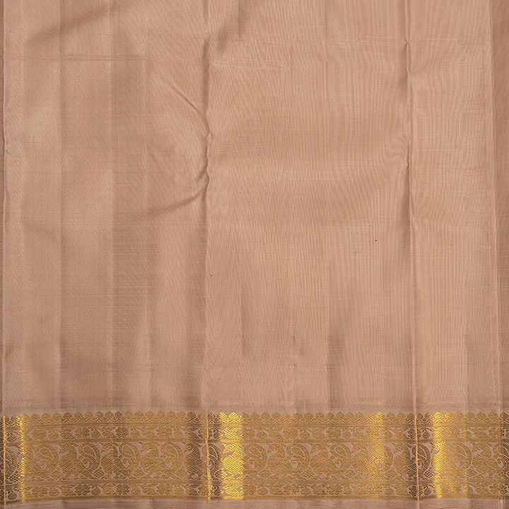 Hayagrivas Handloom Peach Pink Kanjivaram Silk Saree with Creamy Peach Border KBF443F2-2