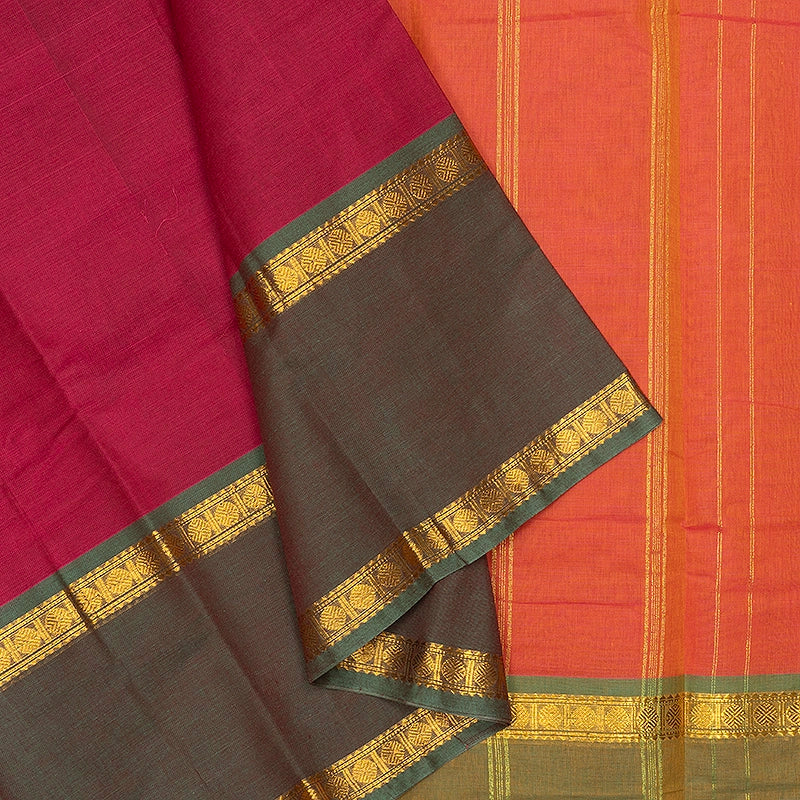 Hayagrivas Magenta Handloom Chettinad Cotton Saree SSCBF167I1-22