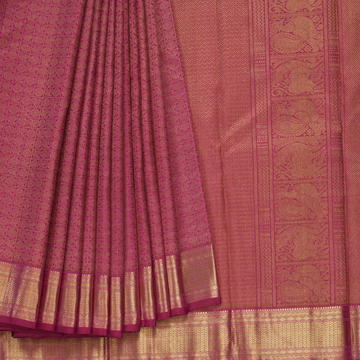Hayagrivas Handloom Magenta Kanjivaram Silk Saree KBE1588K3-1