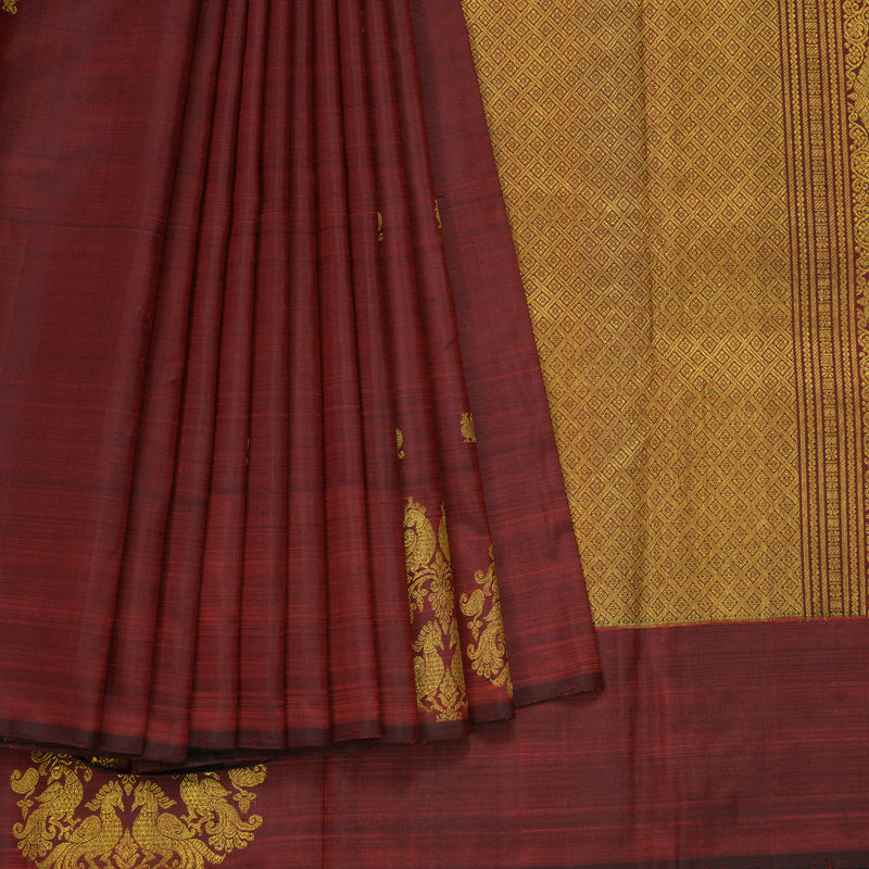 Hayagrivas Handloom Araku Maroon Kanjivaram Silk Saree BE566-SBS  KBEL566C1-1