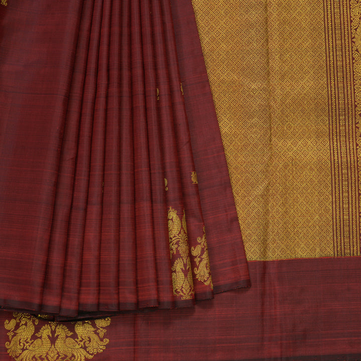 Hayagrivas Handloom Araku Maroon Kanjivaram Silk Saree BE566-SBS  KBEL566C1-1