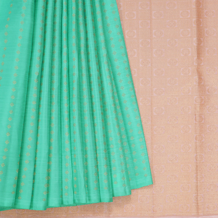 Hayagrivas Handloom Bright Teal Kanjivaram Silk Saree SSCBF59E32-1