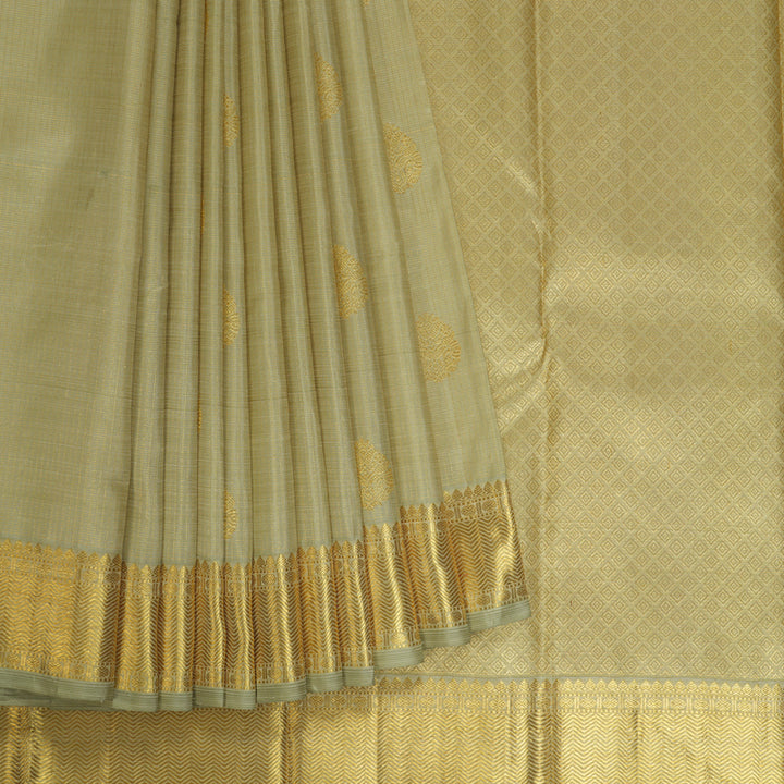 Hayagrivas Handloom Light Elaichi Green Kanjivaram Silk Saree KBE1494J1-1