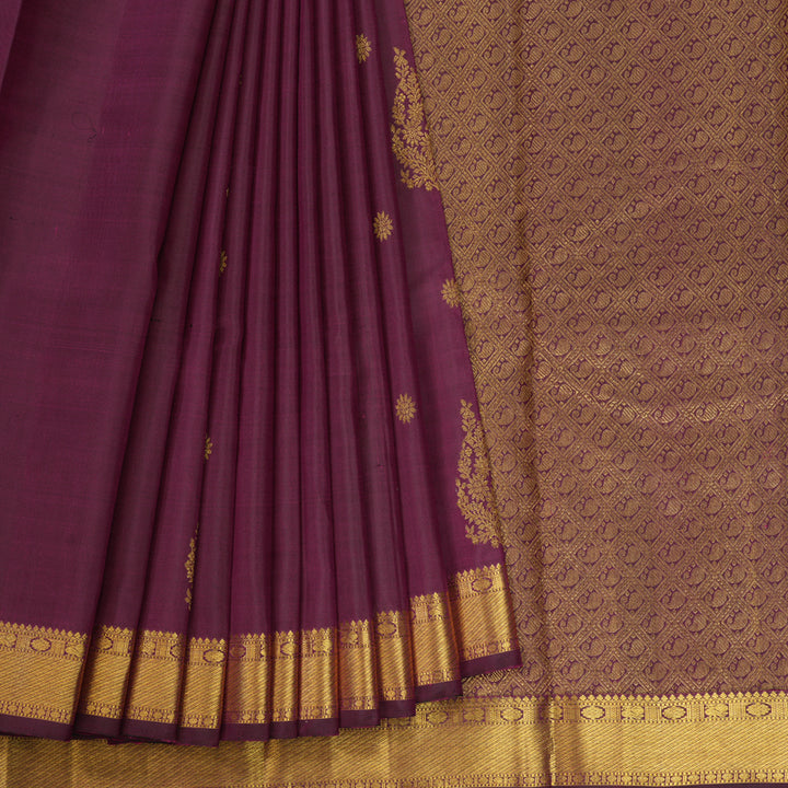 Hayagrivas Handloom Burgundy Kanjivaram Silk Saree KBF128D4-1