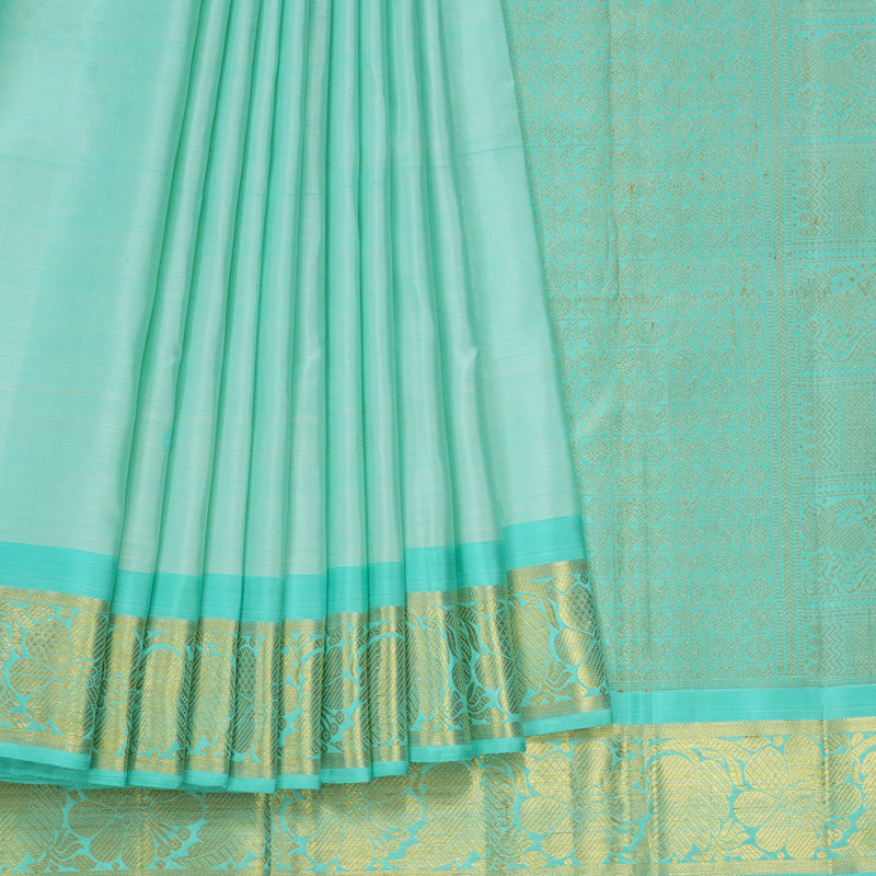 Hayagrivas Handloom Powder Blue Kanjivaram Silk Saree with Bright Teal Border BF127-SBS  KBFL127E1-1