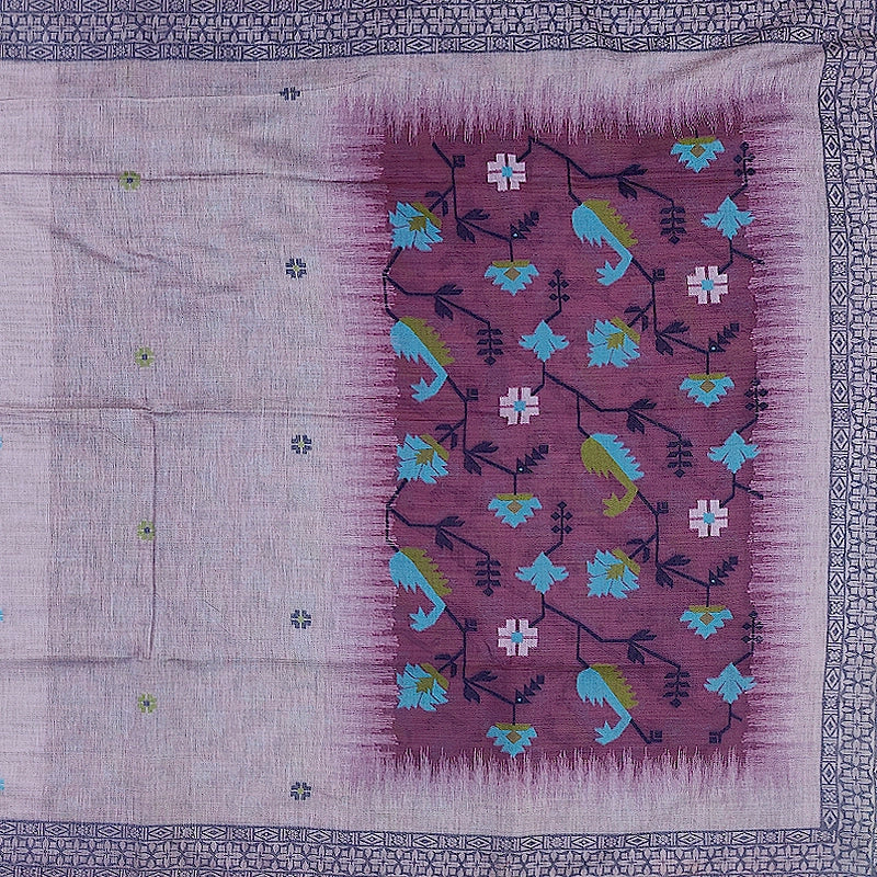 Hayagrivas Lilac Fancy Cotton Saree KBE1877L1-3