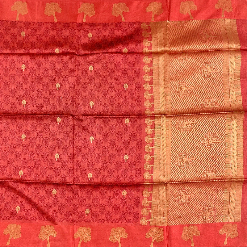 Hayagrivas Crimson-Red Fancy Cotton Saree KBE1877L4-2