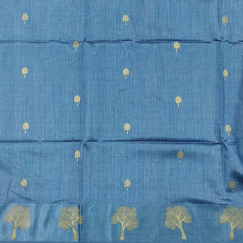 Hayagrivas Powder-Blue Fancy Cotton Saree KBE1877L4-6