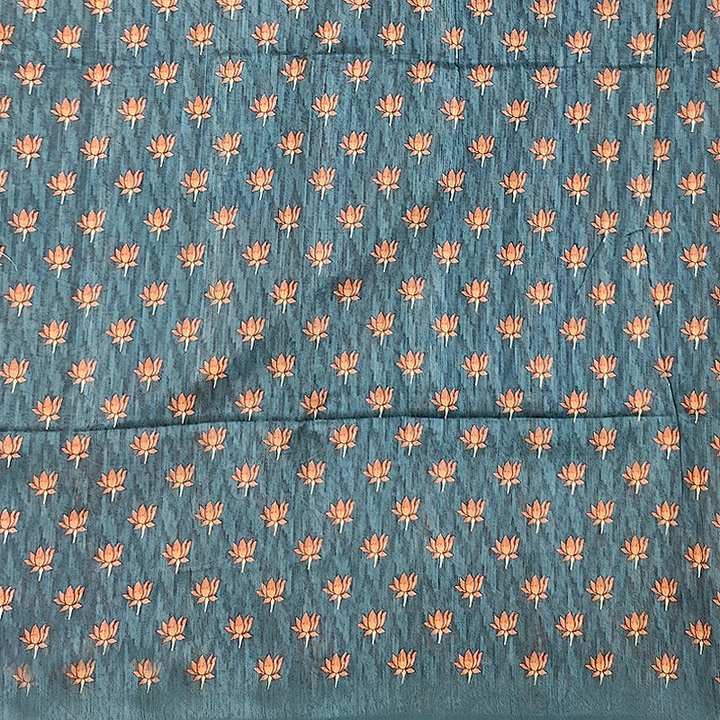 Hayagrivas Teal Blue Fancy Cotton Saree KBE1877L7-1