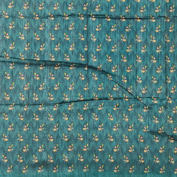 Hayagrivas Teal Fancy Cotton Saree KBE1877L7-2