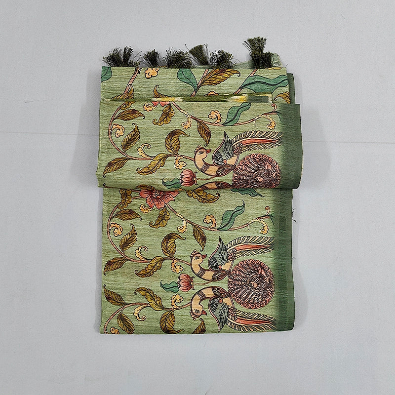 Hayagrivas Sage-Green Fancy Cotton Saree KBE1877L7-5
