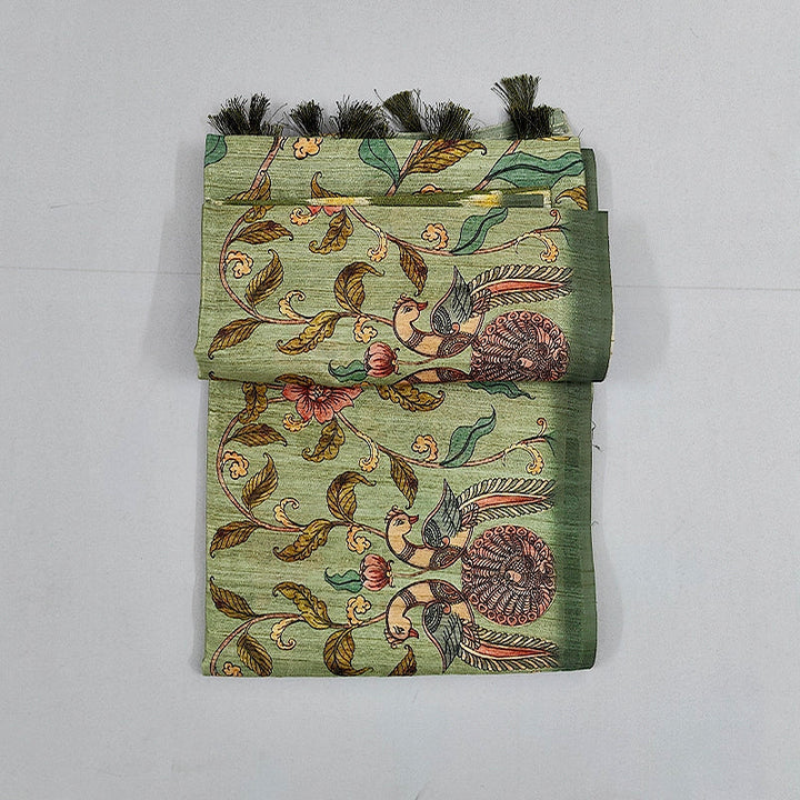 Hayagrivas Sage-Green Fancy Cotton Saree KBE1877L7-5