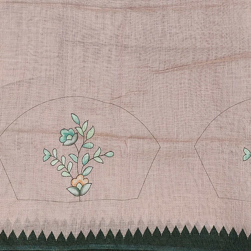 Hayagrivas Peach Fancy Cotton Saree KBE1877L8-2