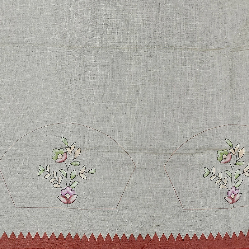 Hayagrivas Light Beige Fancy Cotton Saree KBE1877L8-3