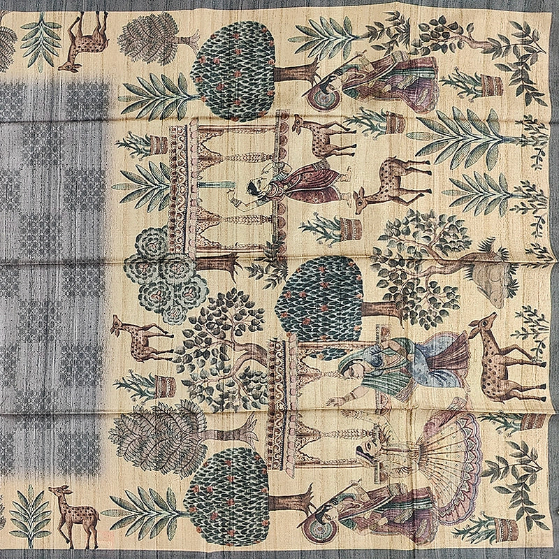 Hayagrivas Grey Fancy Cotton Saree KBE1909L2-13