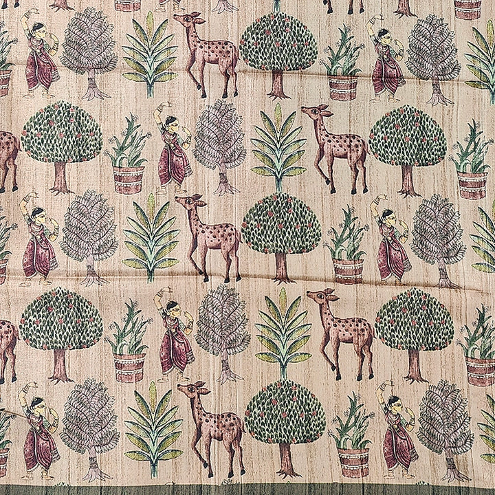 Hayagrivas Olive-Khaki Fancy Cotton Saree KBE1909L2-16