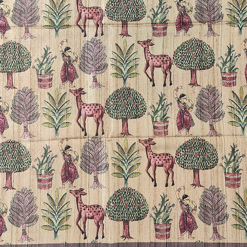 Hayagrivas Beige Fancy Cotton Saree KBE1909L2-7