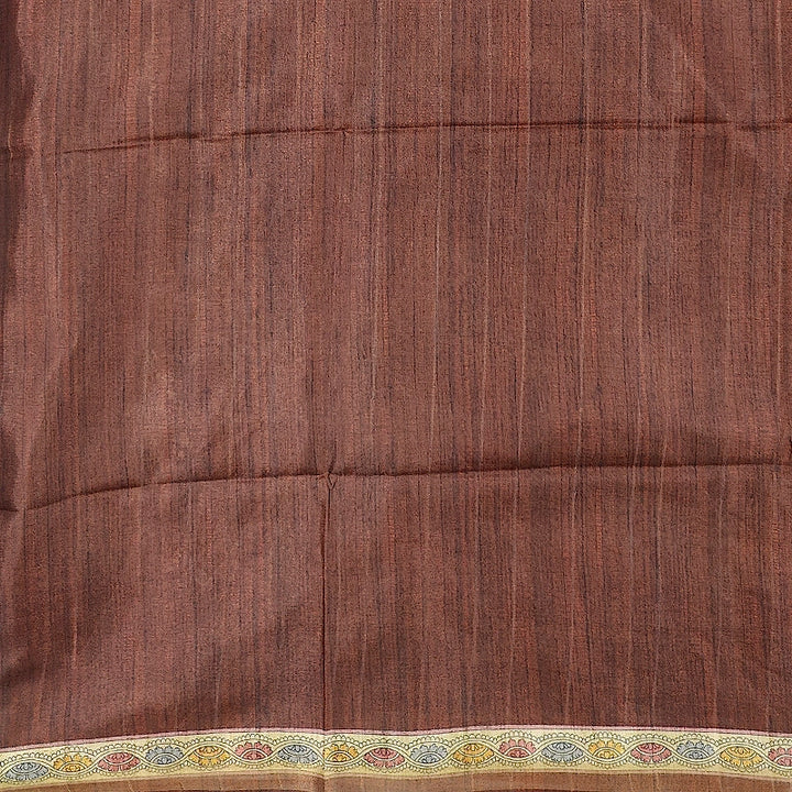 Hayagrivas Dark Rust-Brown Fancy Cotton Saree KBE1917L1-15