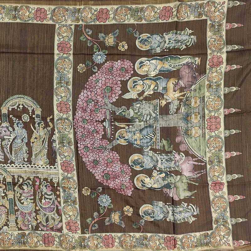 Hayagrivas Brown Fancy Cotton Saree KBE1917L1-66