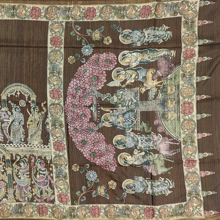 Hayagrivas Brown Fancy Cotton Saree KBE1917L1-66
