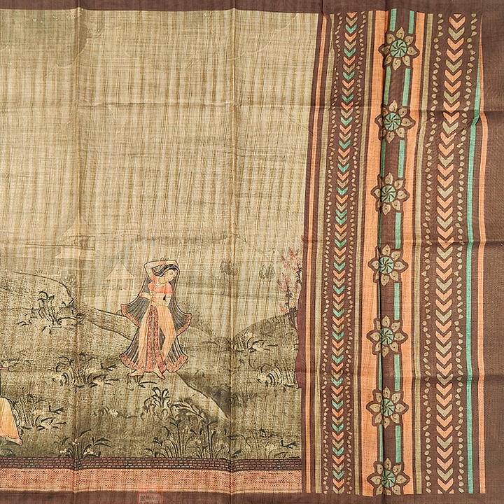 Hayagrivas Muted Golden Fancy Cotton Saree KBE1918L2-17