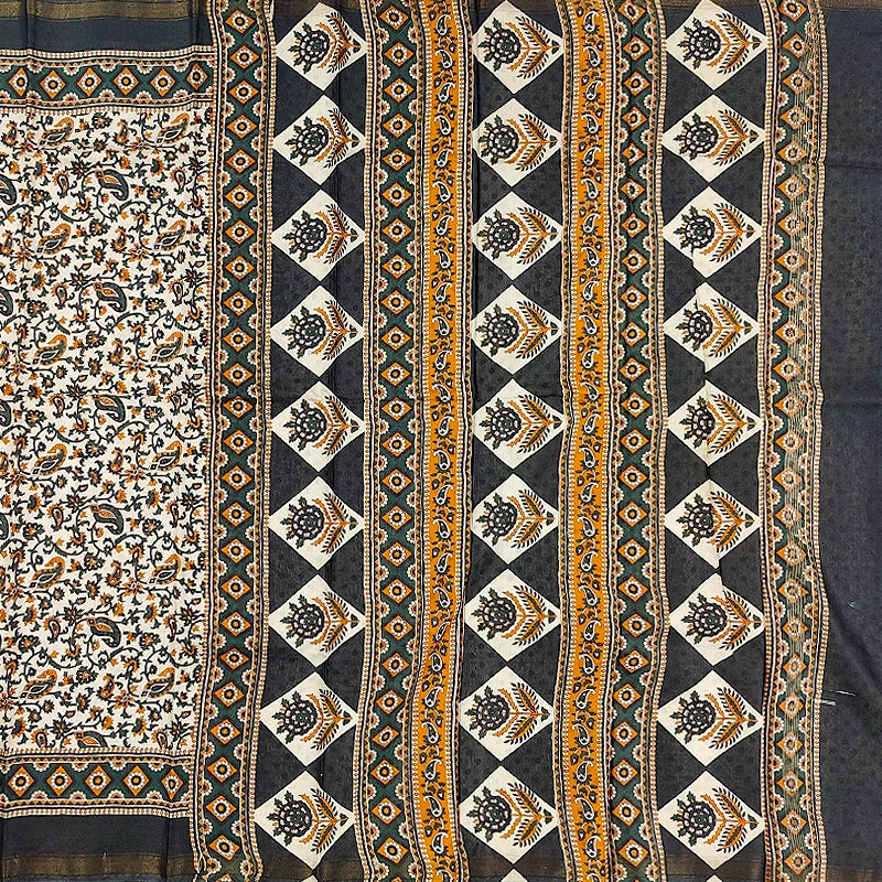 Hayagrivas Off-White Fancy Cotton Saree KBE1919L1-5