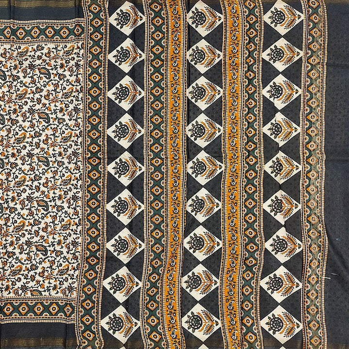 Hayagrivas Off-White Fancy Cotton Saree KBE1919L1-5