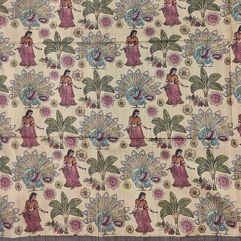 Hayagrivas Beige Fancy Cotton Saree KBE1920L1-14