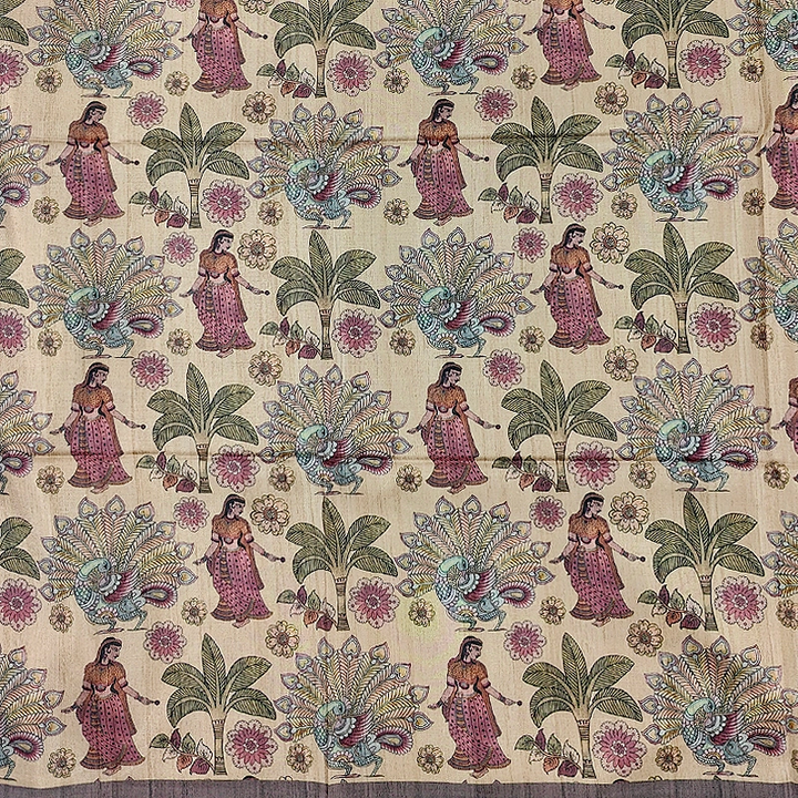 Hayagrivas Beige Fancy Cotton Saree KBE1920L1-14