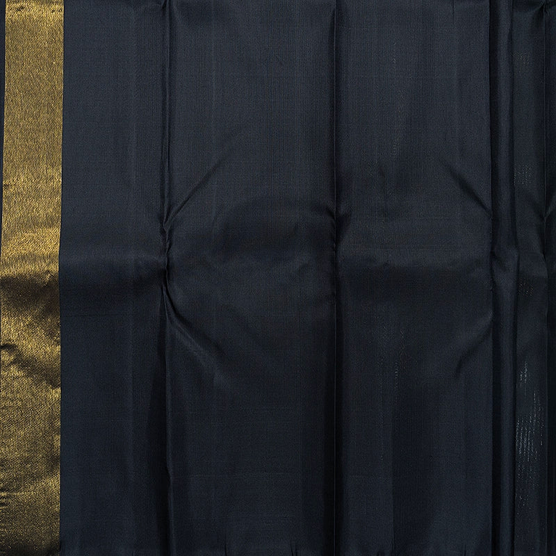 Hayagrivas Handloom Black Kanjivaram Silk Saree Temple Border KBF221E6-1