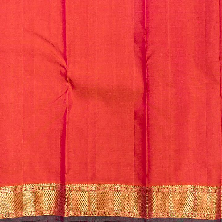Hayagrivas Handloom Sandal Kanjivaram Silk Saree with Orange Border KBF615G7-1
