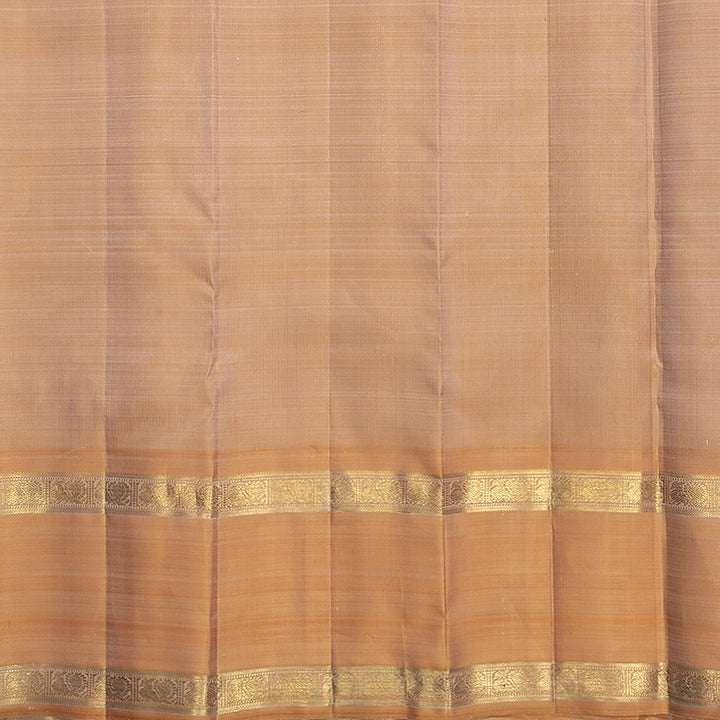 Hayagrivas Handloom Beige Kanjivaram Silk Saree with Peach Orange Border KBFL304J1-1-BF304-SBS