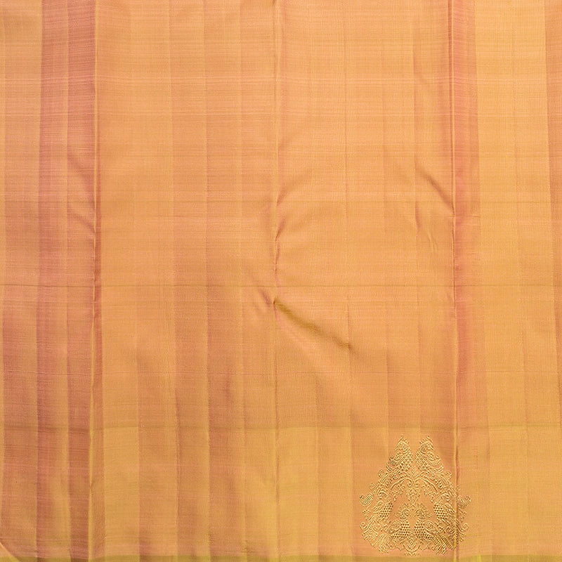 Hayagrivas Handloom Peach Pink Kanjivaram Silk Saree with Warm Olive Border KBFL388J1-1-BF388-SBS