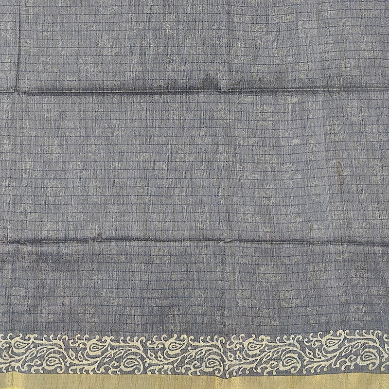 Hayagrivas Grey Fancy Cotton Saree KSBE144C9-1