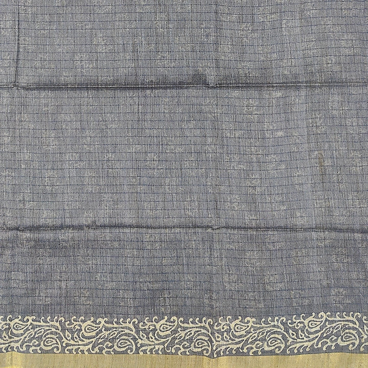 Hayagrivas Grey Fancy Cotton Saree KSBE144C9-1