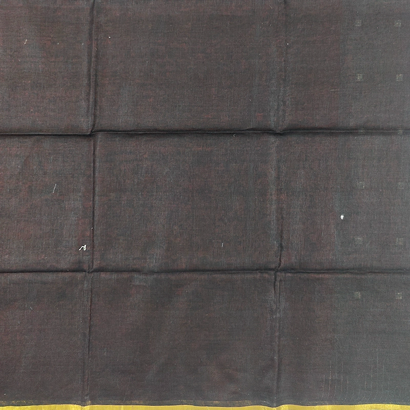 Hayagrivas Brown Handloom Linen Saree KSBE148C9-1