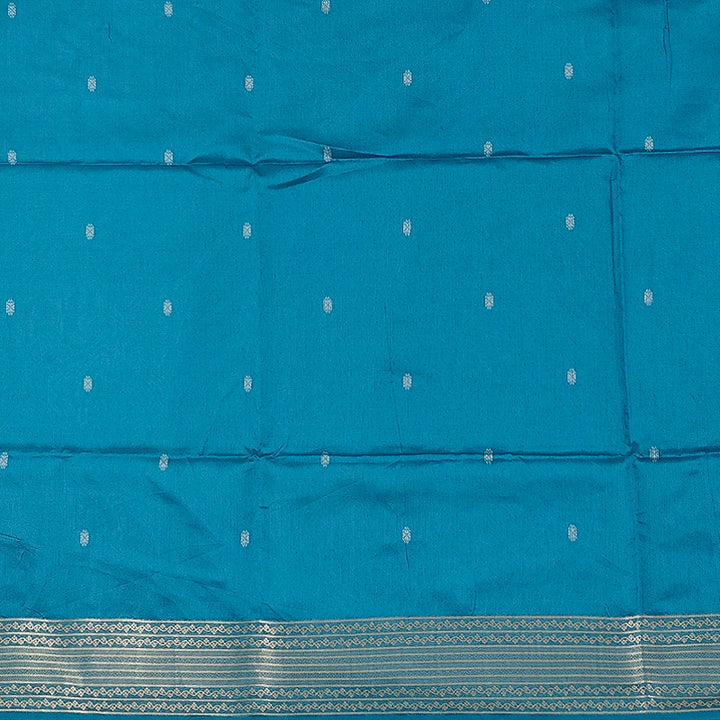 Hayagrivas Royal Blue Fancy Cotton Saree SSCBF107G1-3