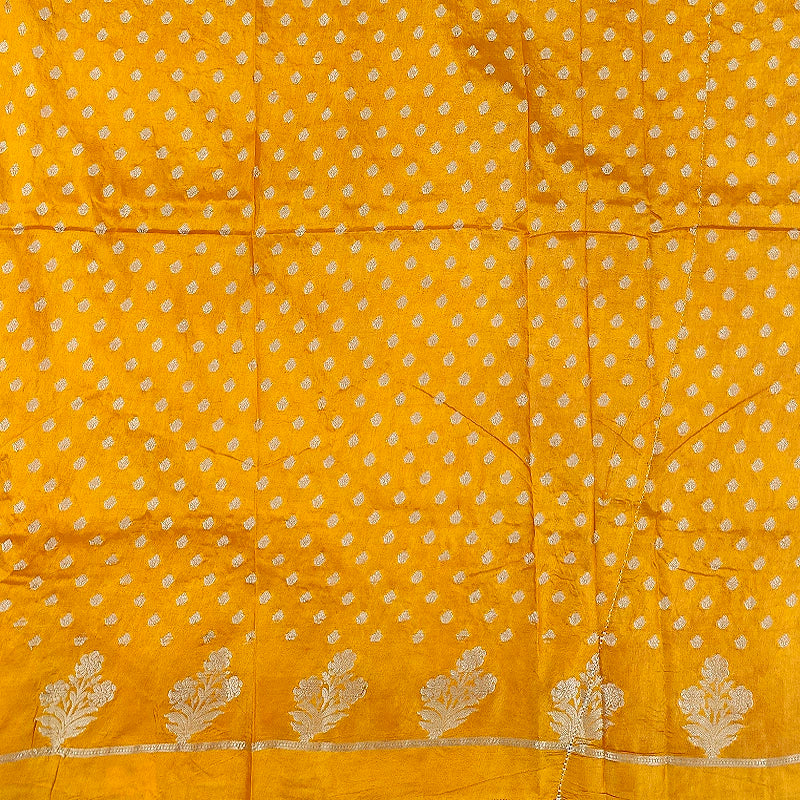 Hayagrivas Golden-Yellow Fancy Cotton Saree SSCBF120H2-2