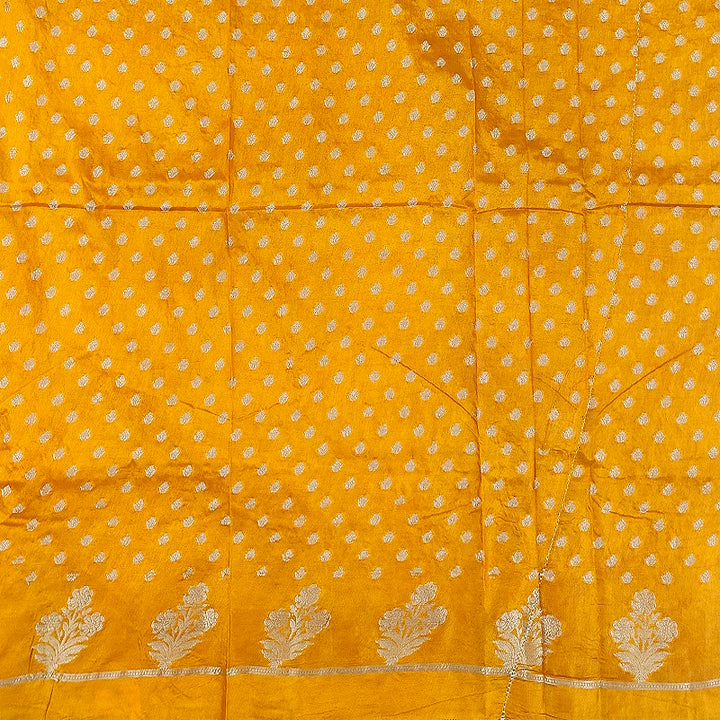 Hayagrivas Golden-Yellow Fancy Cotton Saree SSCBF120H2-2