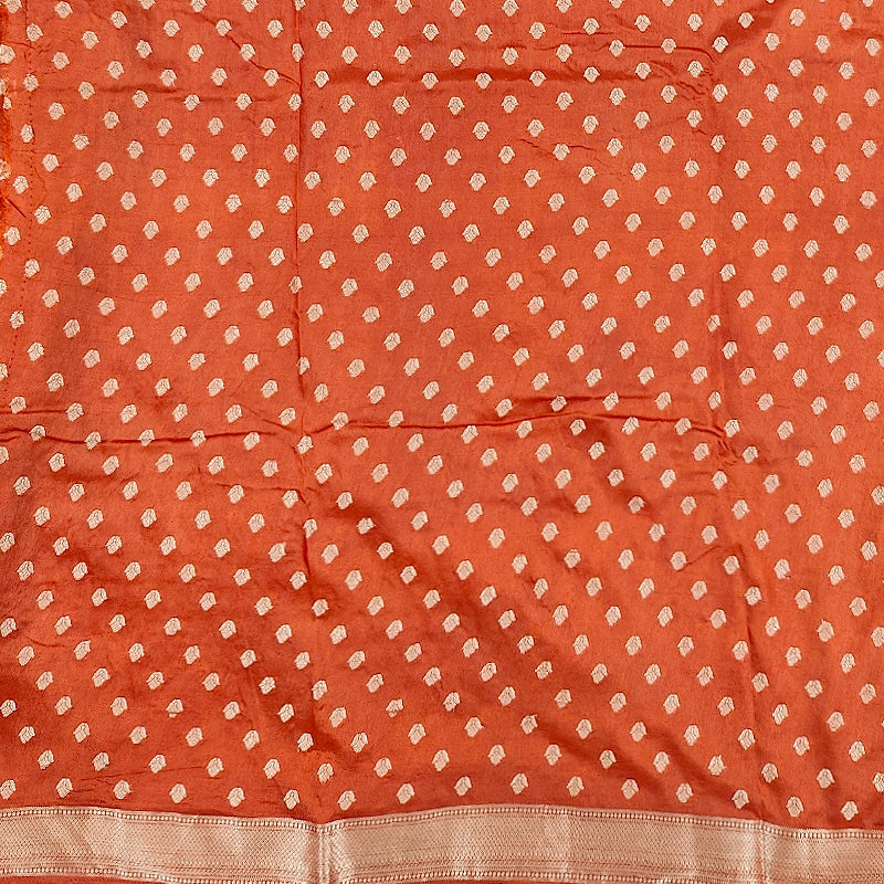 Hayagrivas Rust Orange Fancy Cotton Saree SSCBF120H2-7
