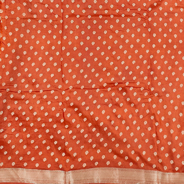 Hayagrivas Rust Orange Fancy Cotton Saree SSCBF120H2-7