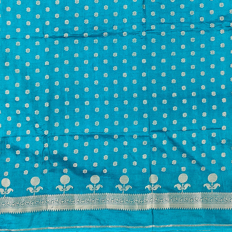 Hayagrivas Peacock Blue Fancy Cotton Saree SSCBF120H3-3