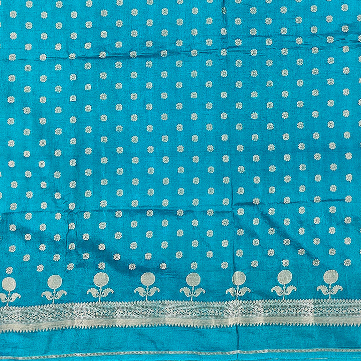Hayagrivas Peacock Blue Fancy Cotton Saree SSCBF120H3-3