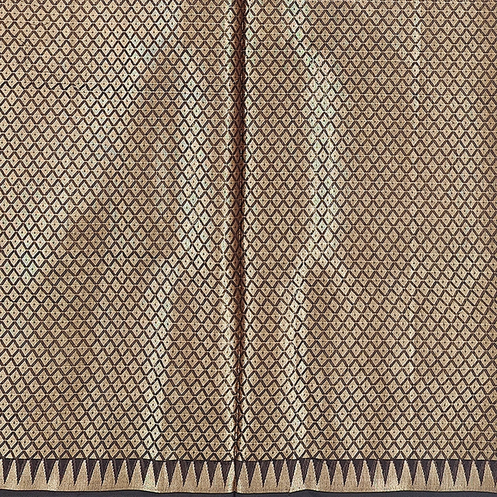 Hayagrivas Brown Fancy Cotton Saree SSCBF120H4-1