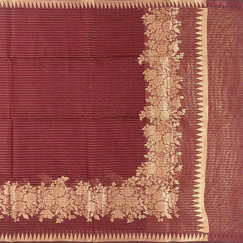 Hayagrivas Maroon Fancy Cotton Saree SSCBF120H4-5